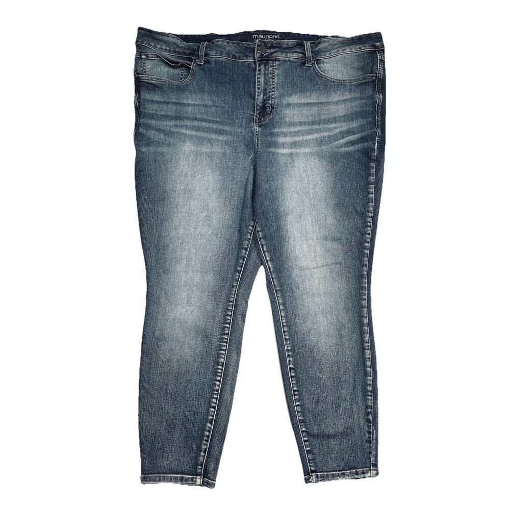 Maurices Everflex High Rise Jeans Womens Plus 24W S Blue Skinny Measures 44 x 26